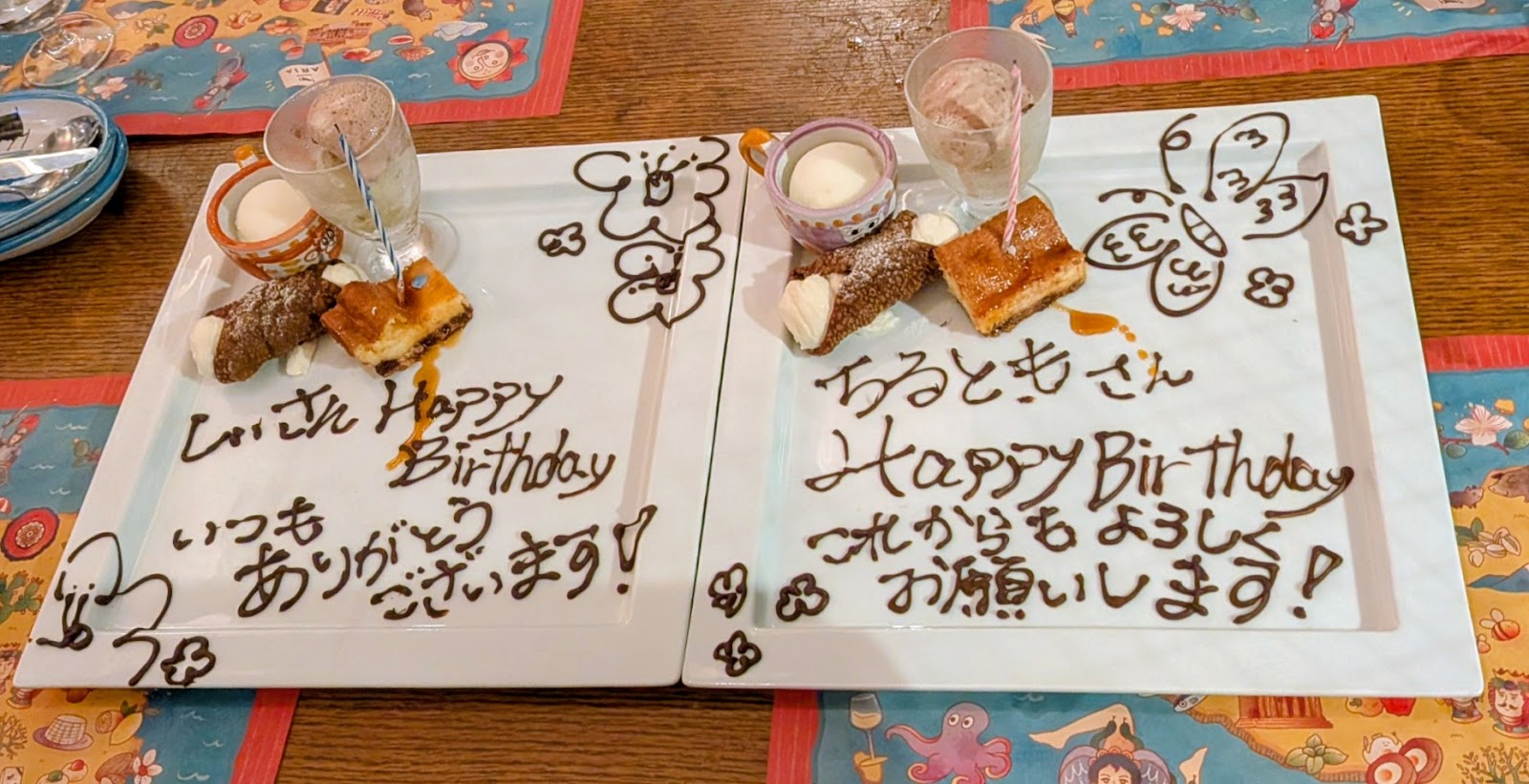 サプライズの誕生日プレート